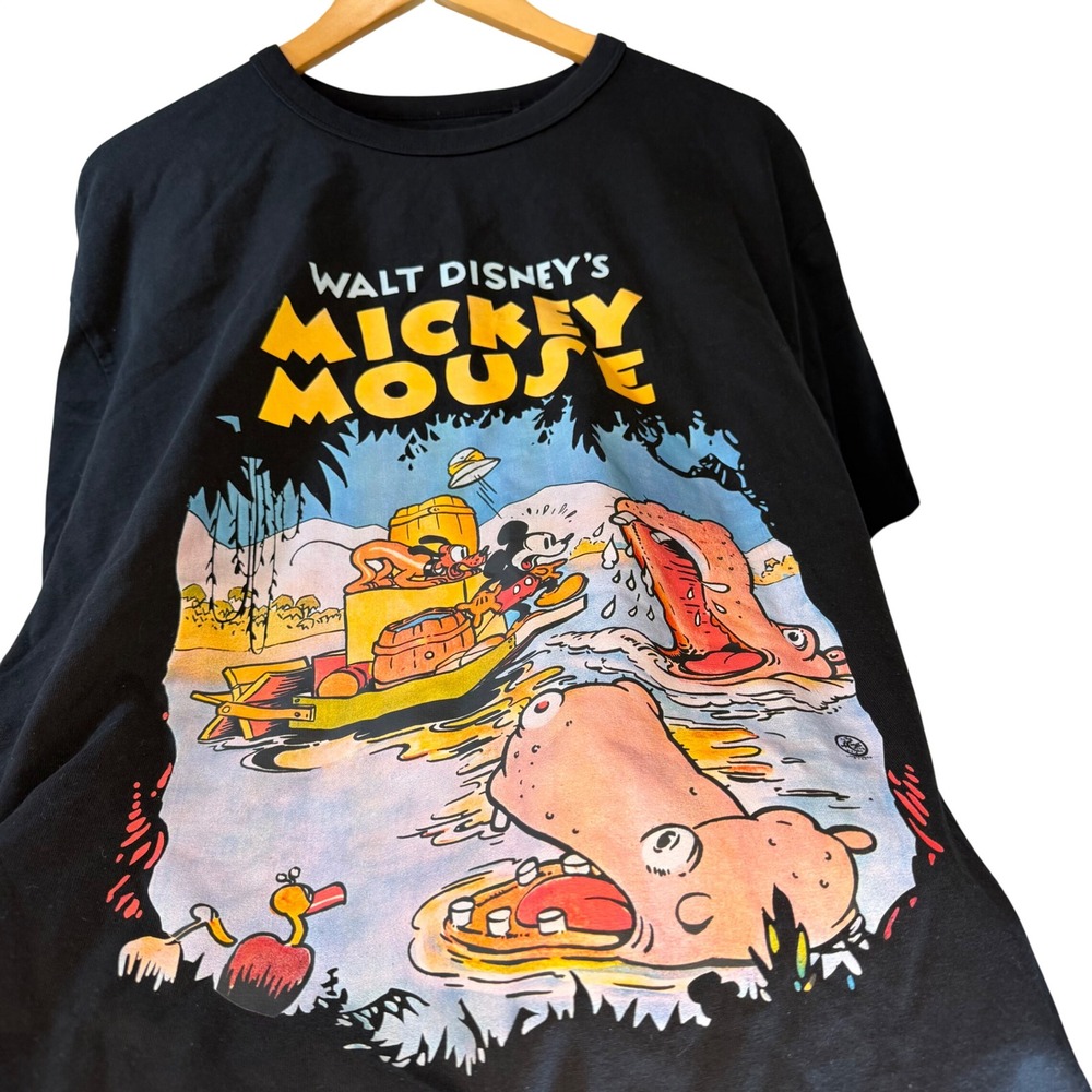 Uniqlo UT Disney Mickey Mouse Jungle Cruise Graphic T-Shirt Mens XL Black 470475 - Picture 3 of 6